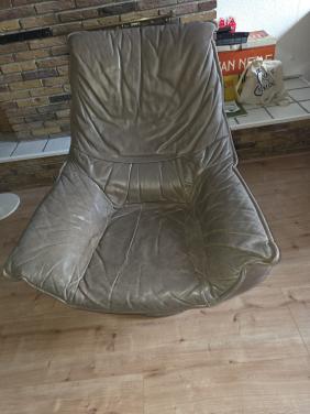 Gratis aangeboden fijne jaren 70/80 leren draai fauteuil