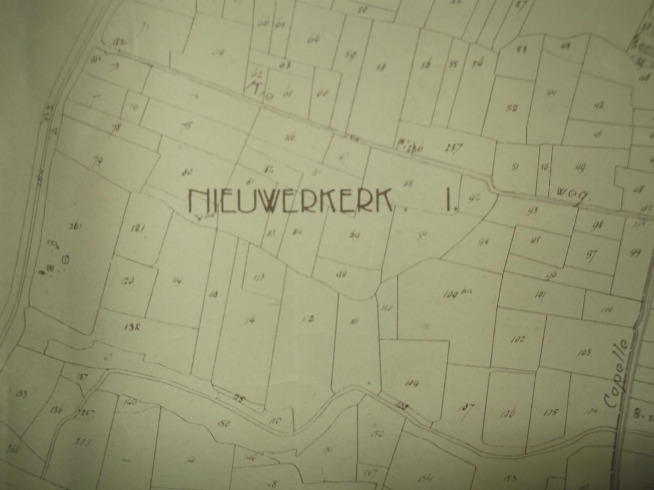 Oude landkaart van Nieuwerkerk
