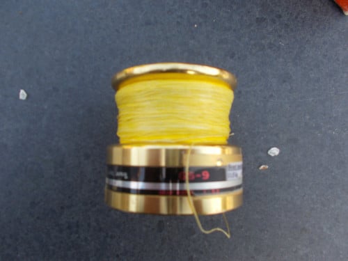 DAIWA GOLD GS9 reservespoel gevuld met gevlochten lijn