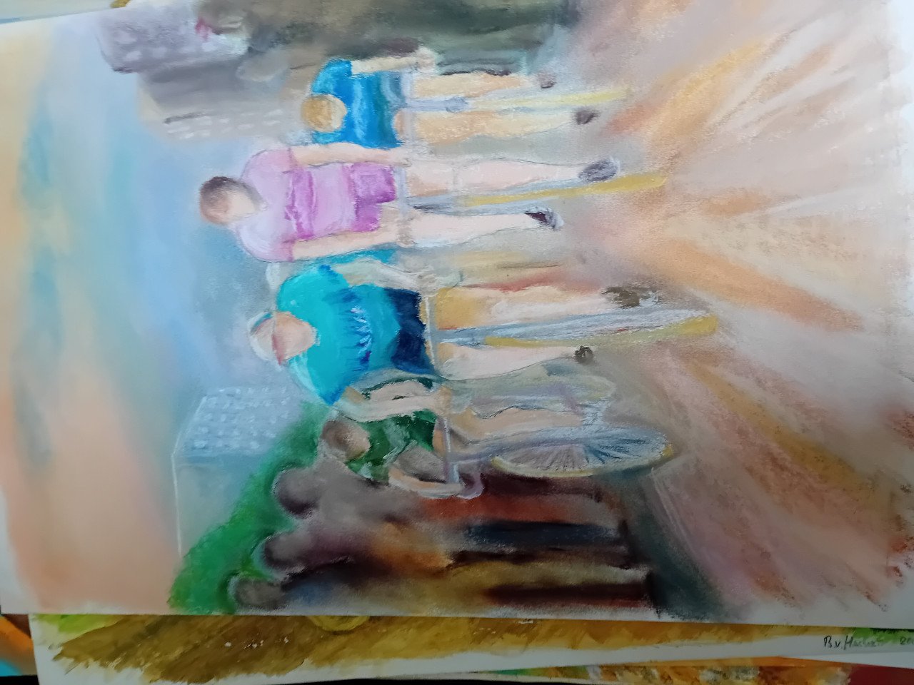 Veel  oude schilder werk op papier