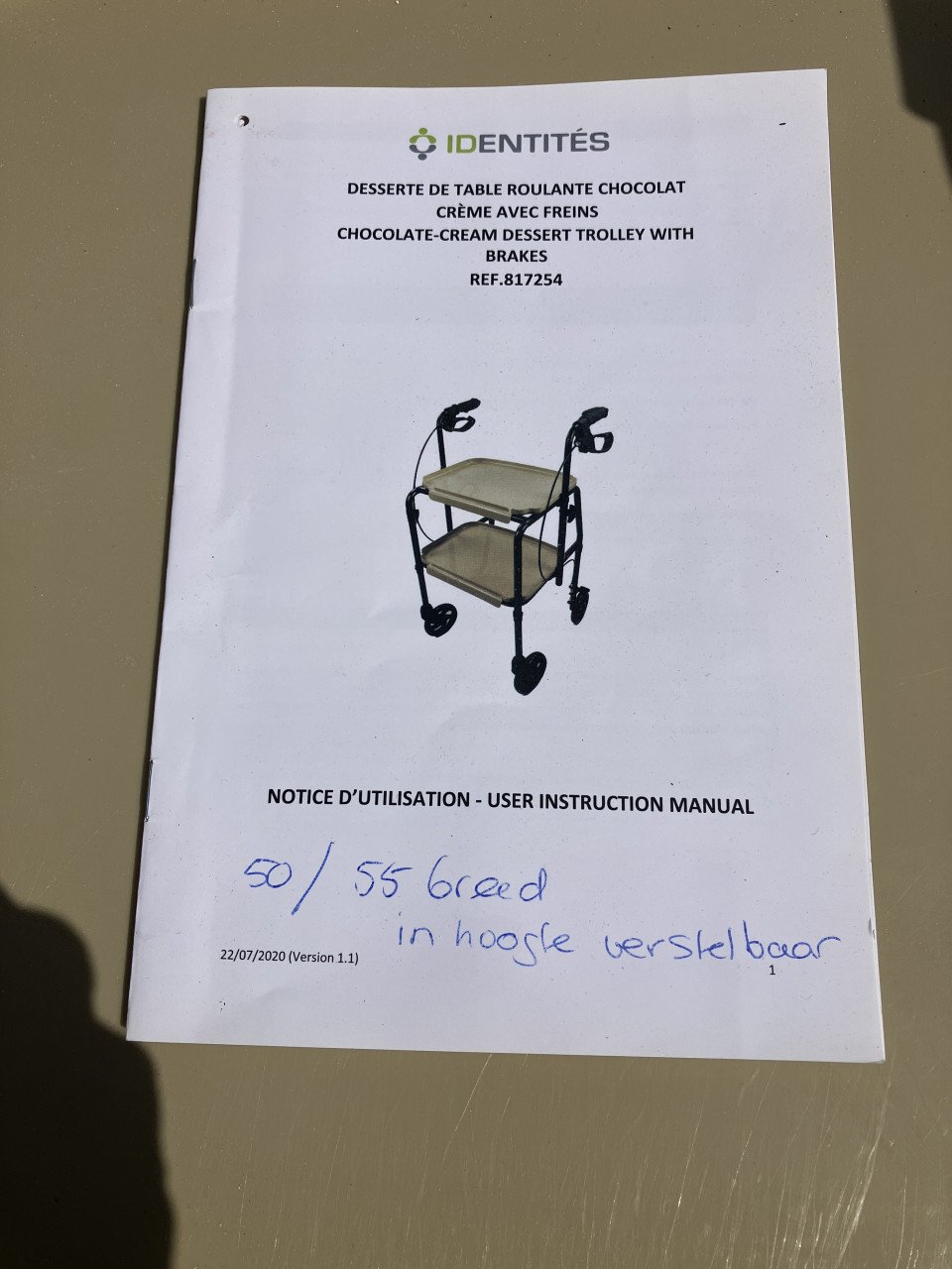 Binnen Rollator met dienblad