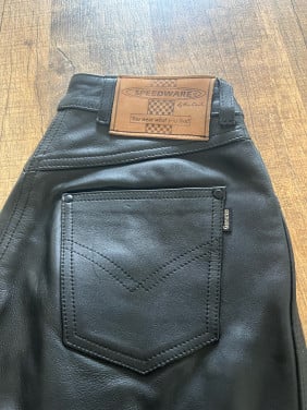 Leren motorbroek dames S