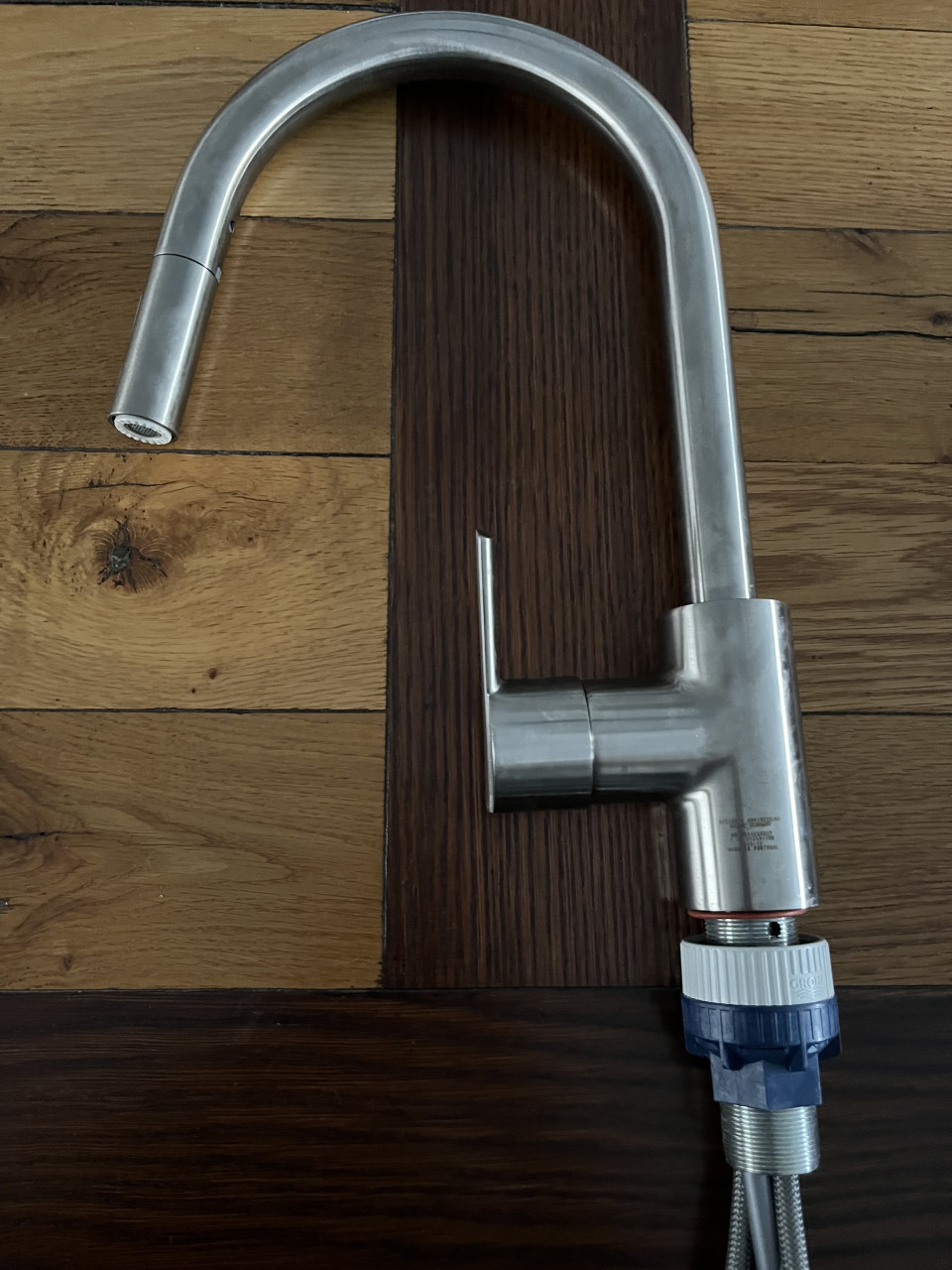 Grohe kraan STAAL quickfit 1 hendel uittrekbaar dual kop