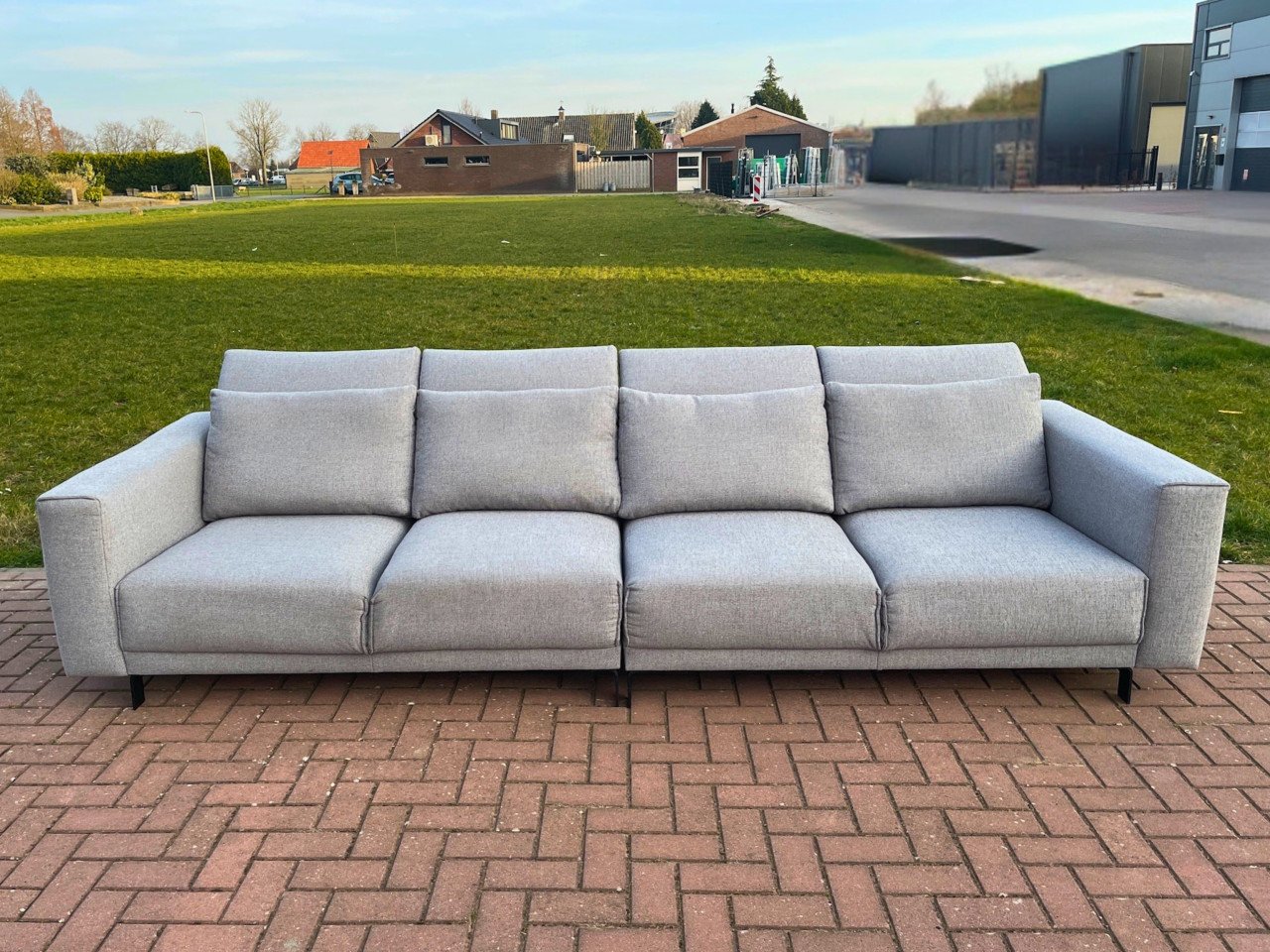 GRATIS LEVERING HEEL NL Montel Grijs 4-zits Stoffen Bankstel