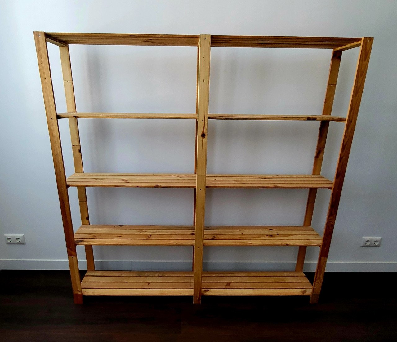 2x brede houten rek kelderrek opslagrek boekenplank