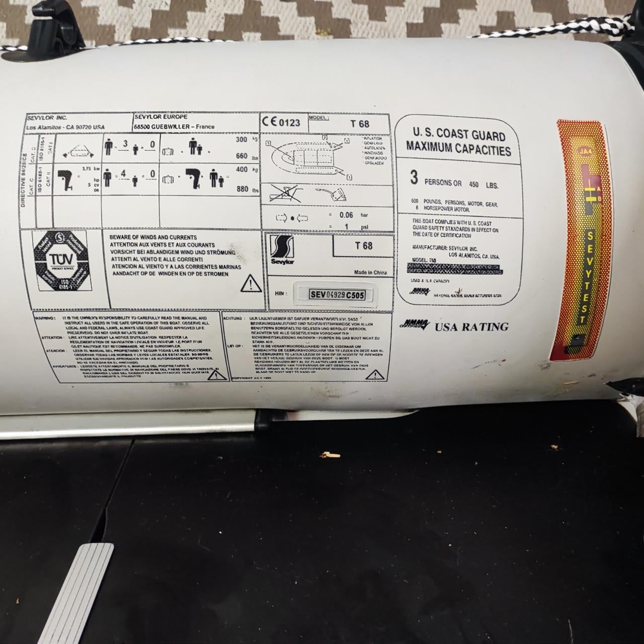 Sevylor t68 rubberboot