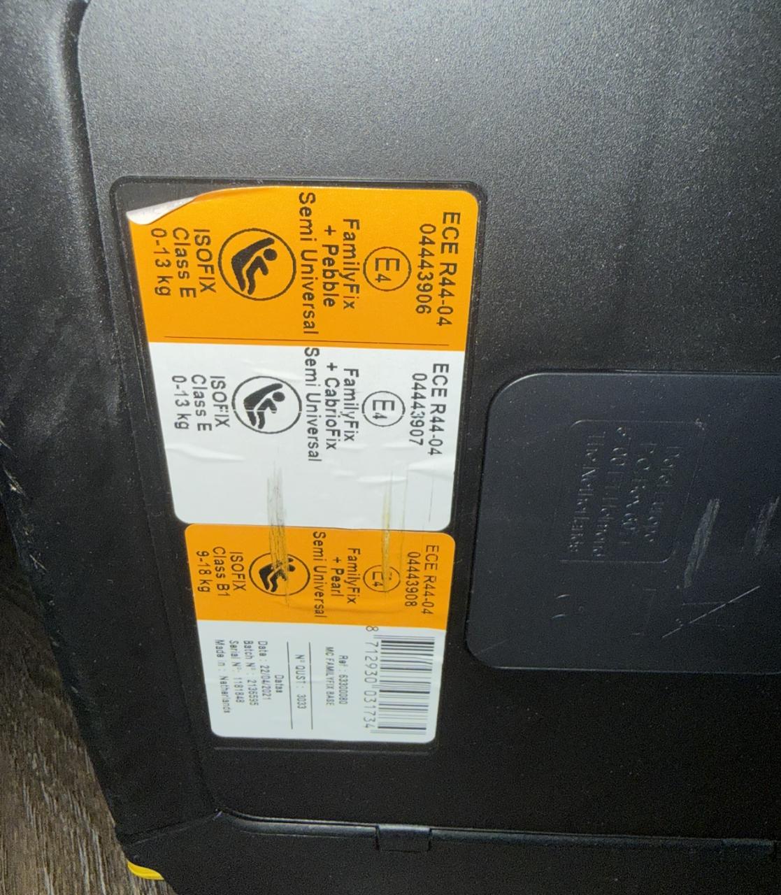 Kinder auto stoel met iso fix