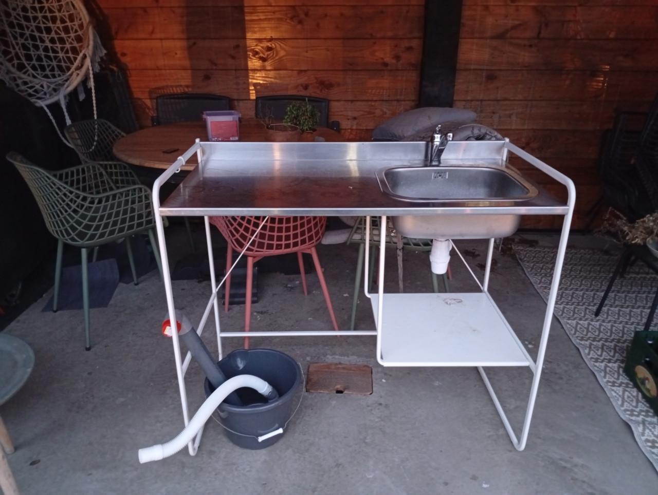 Spoelbak tijdelijk keukenblad