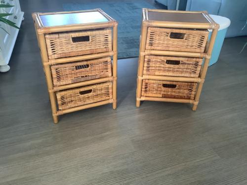 2 rotan kastjes,vintage