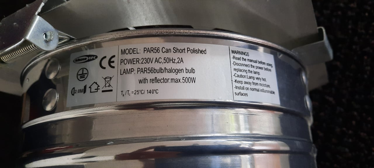 4 Par dimbare halogeen toneelspots 500 watt per stuk
