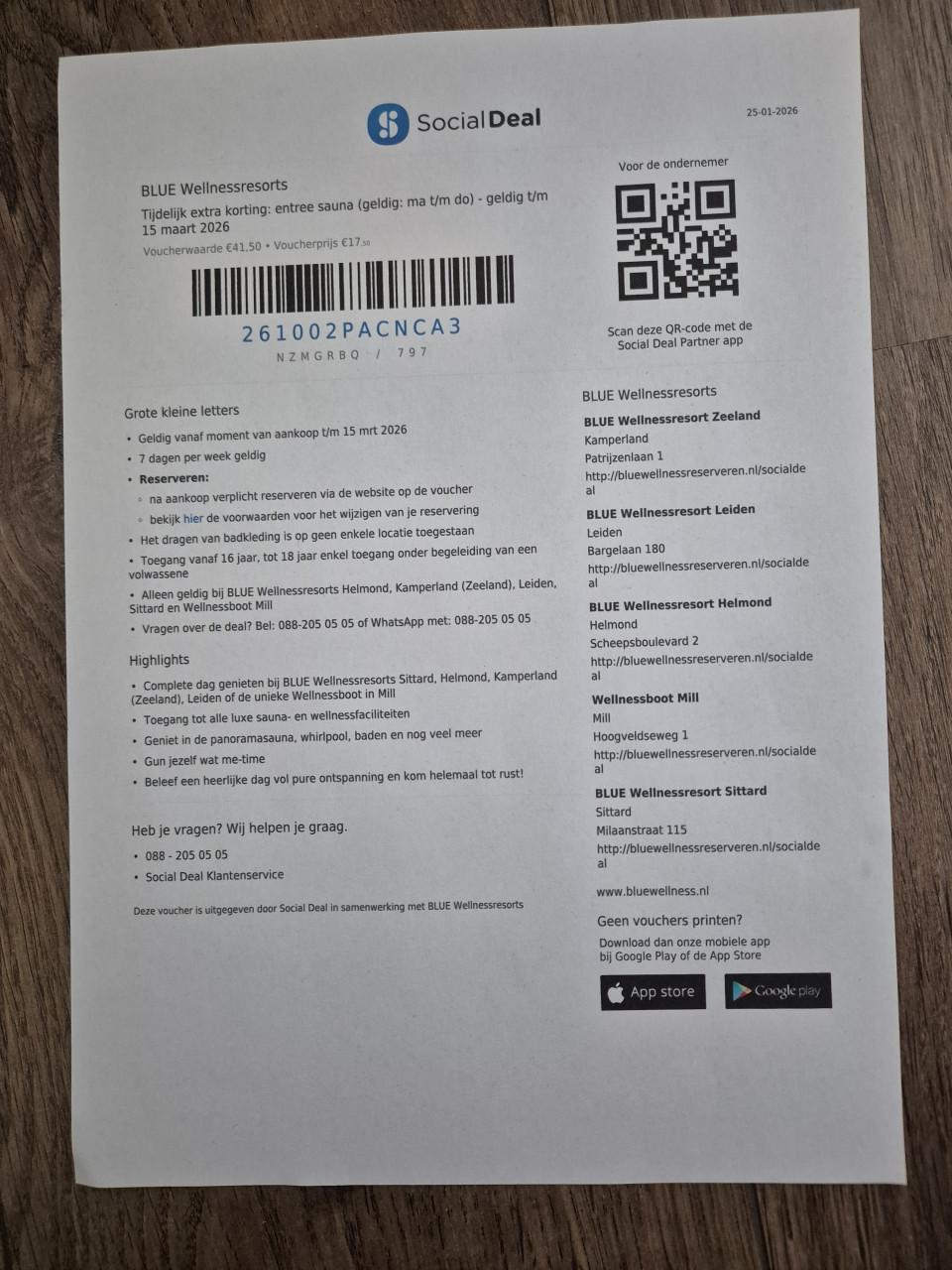 2x toegangs kaarten Welnessresorts