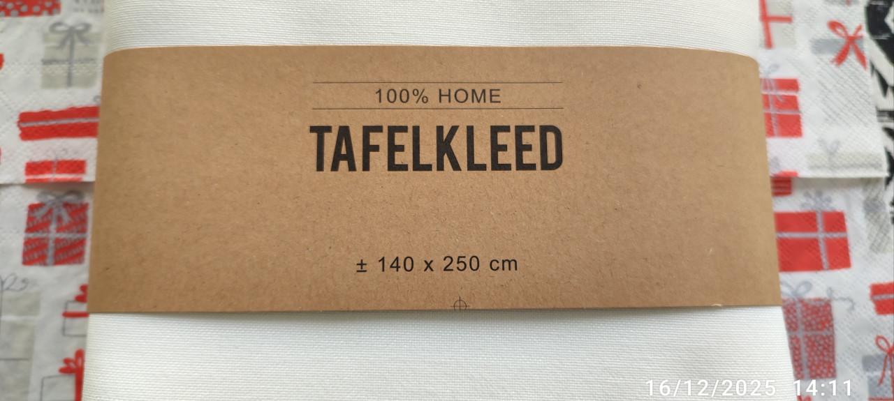 Nieuw beige tafelkleed (60% polyester, 40% katoen) - 140 x 250 cm