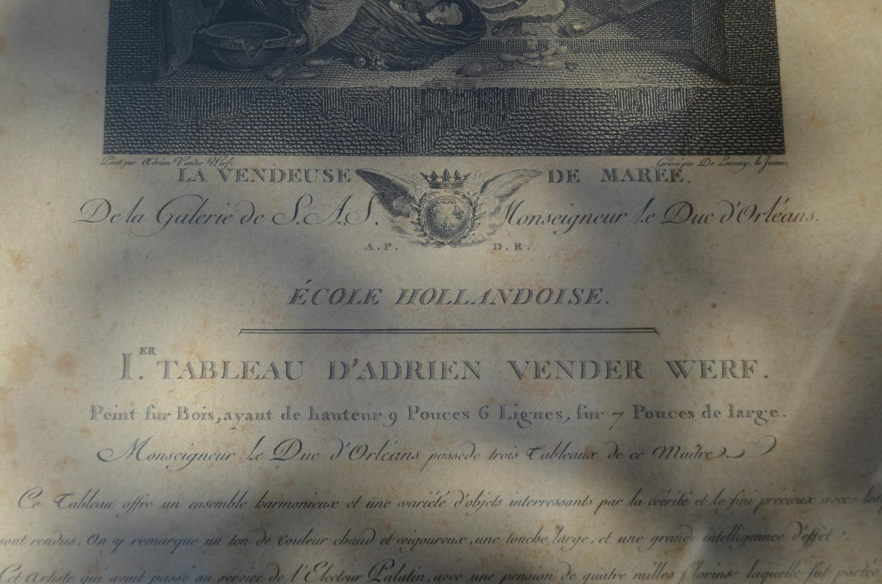 Franse gravure 'La Vendeuse de Maree' circa 1786