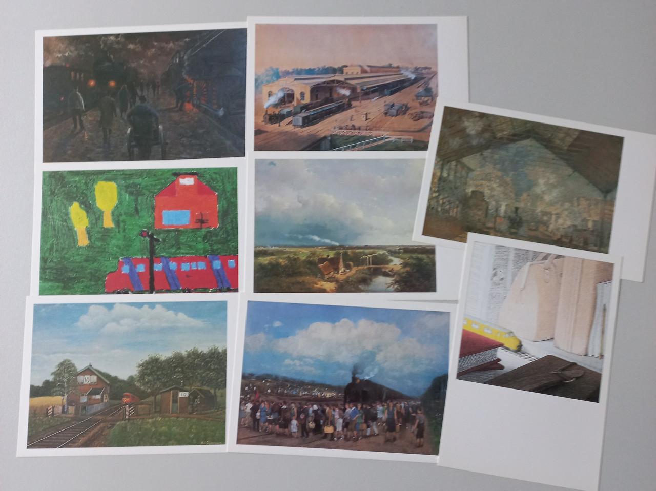 Ansichtkaarten 'Een spoorweg-schilderijenkabinet'