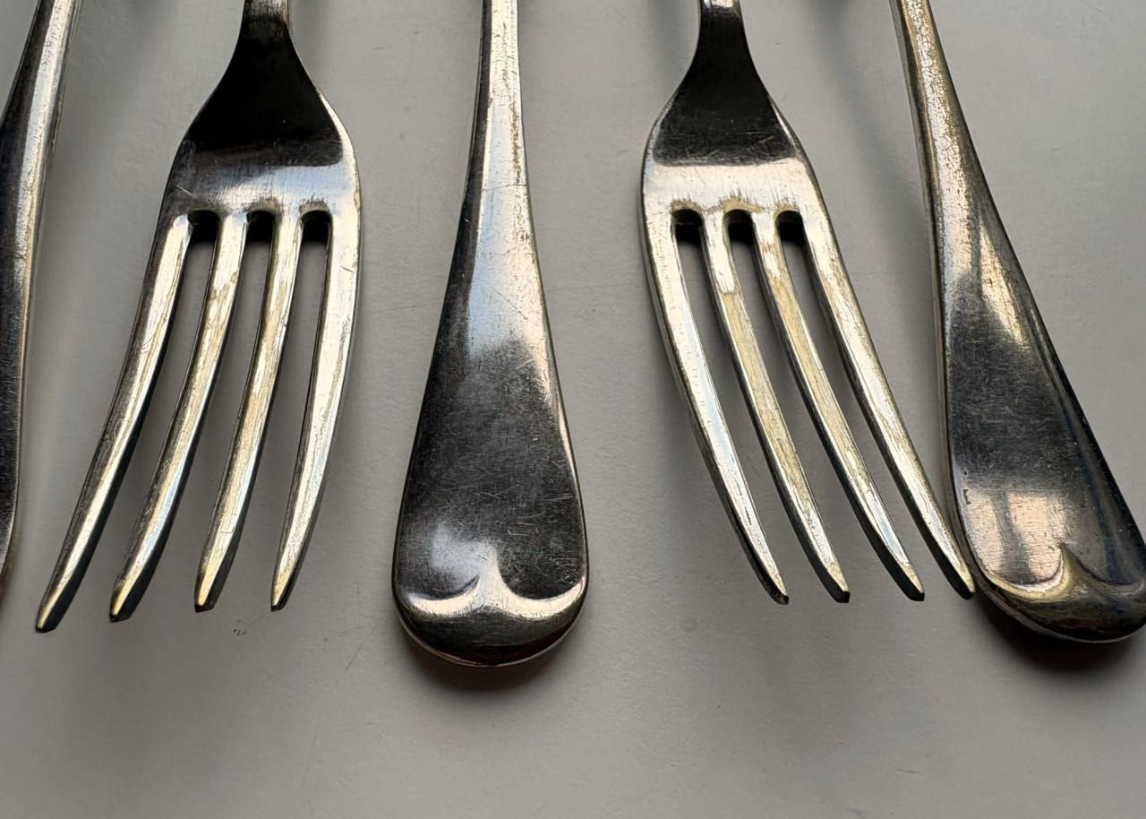 12 antieke messen en vorken - epns - verzilverd