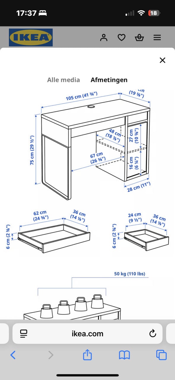 IKEA Bureau kinder formaat
