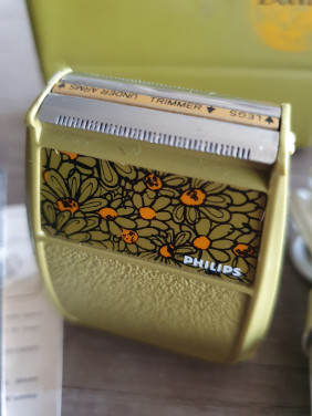 Mooi vintage puntgaaf Philips Beauty Ladyshave groen in reisetui...