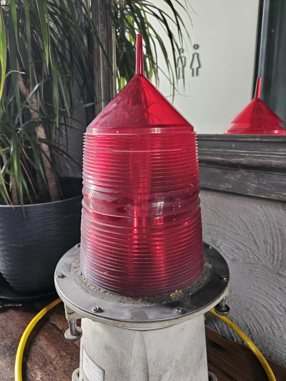Vintage PINTCH BAMAG Scheepslamp / Bakenlamp Rood