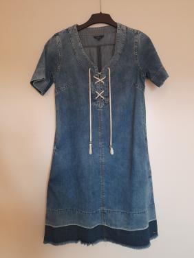 Blauwe jeans jurk touwtjes pepe jeans maat s
