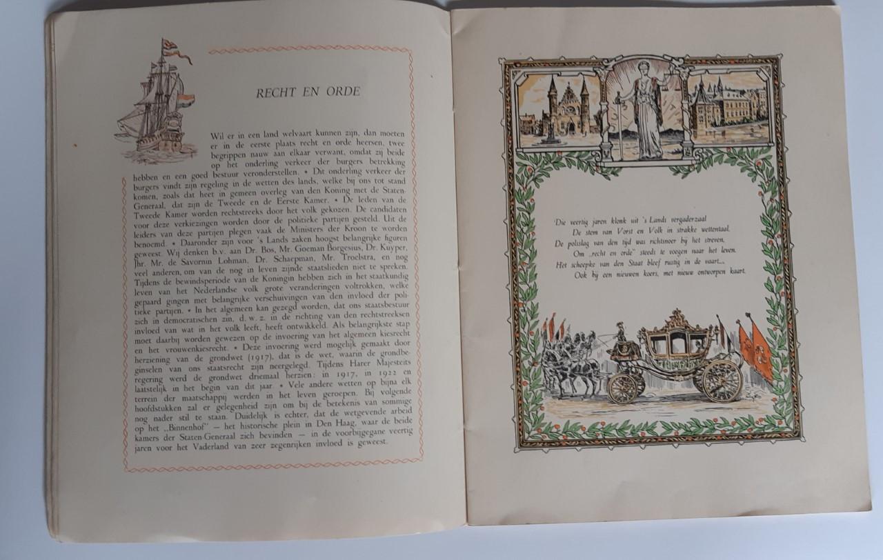 Koningin Wilhelmina schrift 1938 ivm 40 jubileum