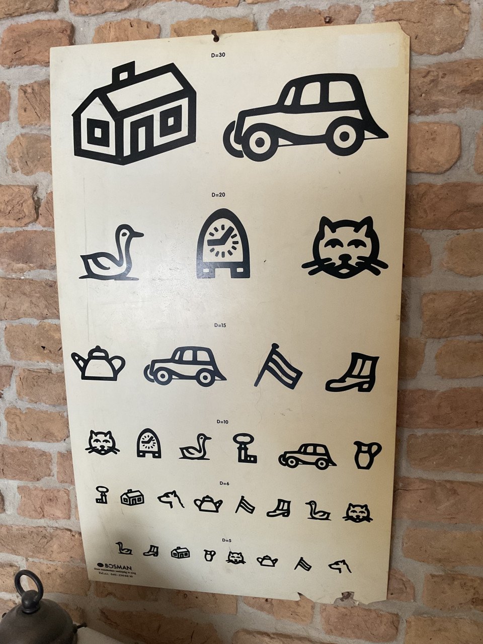 Vintage oogtest kaart
