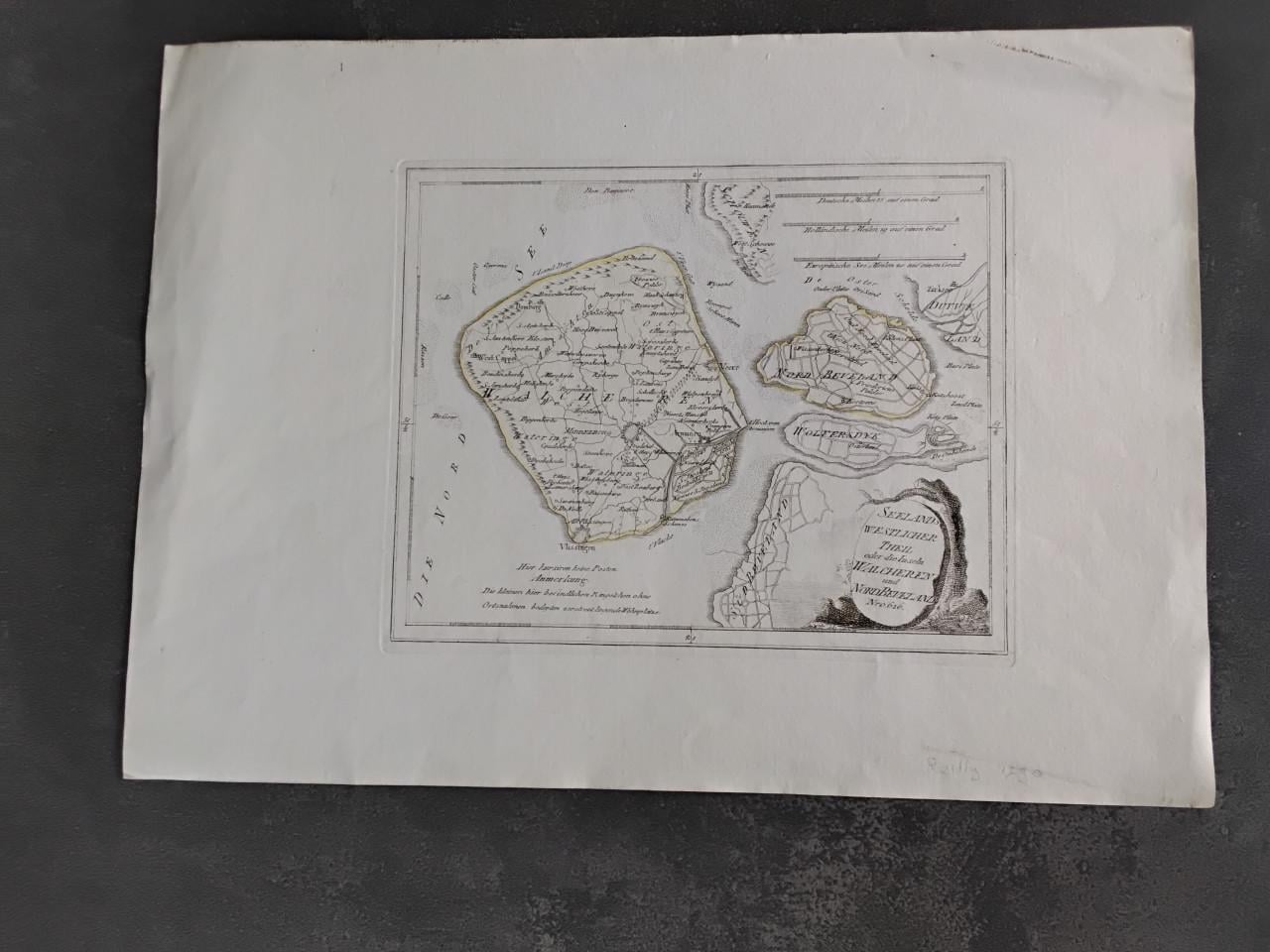 Landkaartje Walcheren, Noord Beveland ca jr 1790