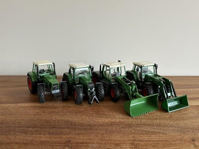 Verzameling landbouw miniaturen, o.a. Fendt & Valtra Valmet