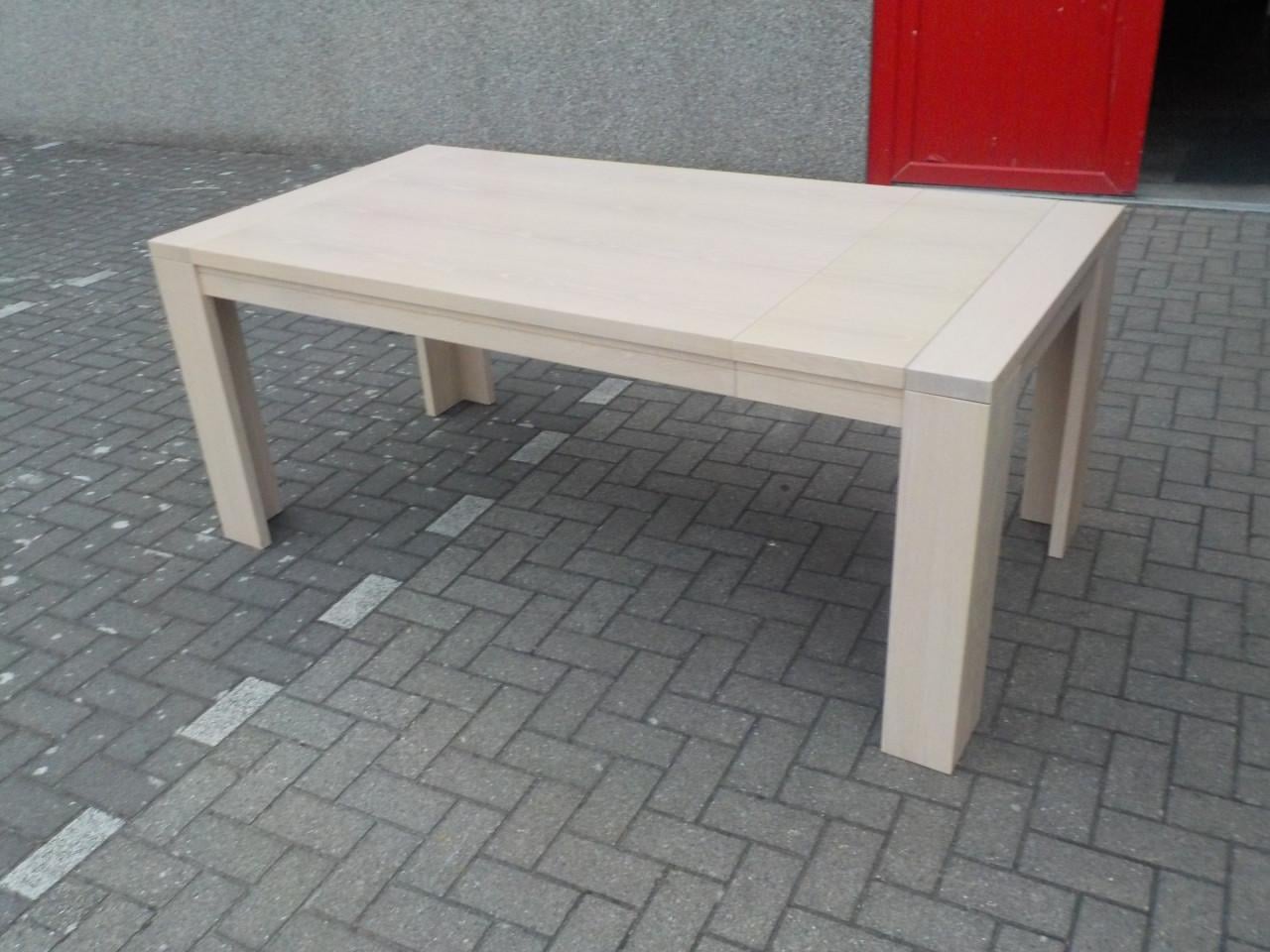 Gebleekt eiken 3 x verlengbare eettafel 160 , 180 , 210 en 240 cm X 100 cm