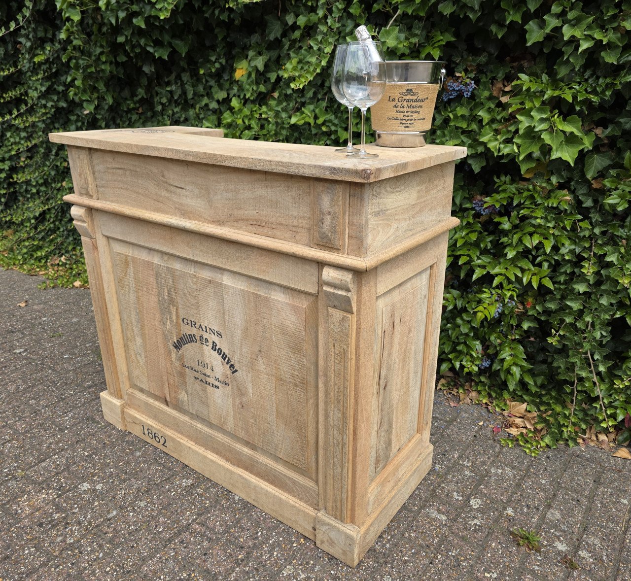 Gave BAR van massief Mango hout NIEUW