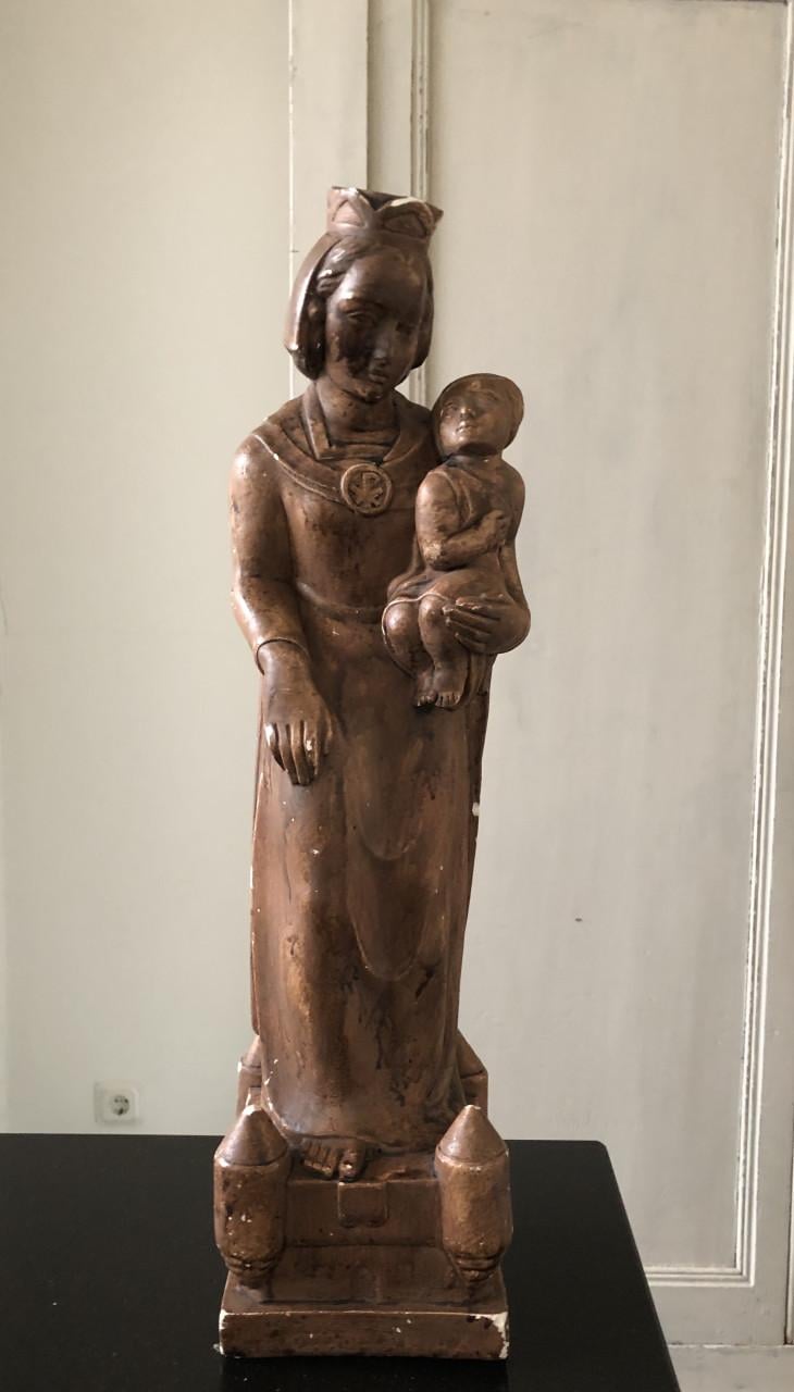 Mooie oude brocante Burchtgravinne van gips