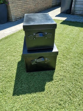 Leren opbergboxen