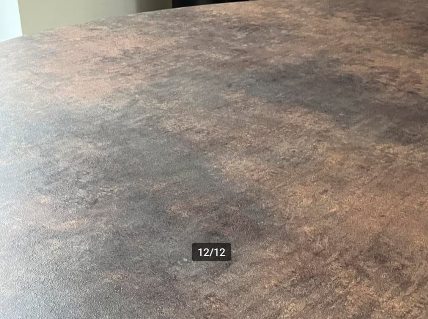 Eettafel cloudy (206x120) brons (als nieuw)