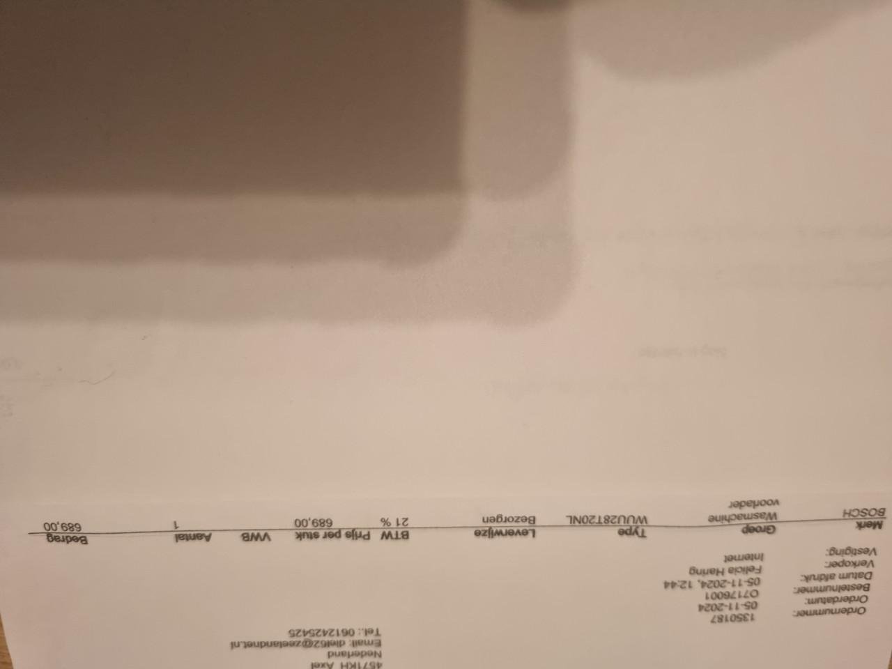 Bosch wasmachine WUU28T20NL