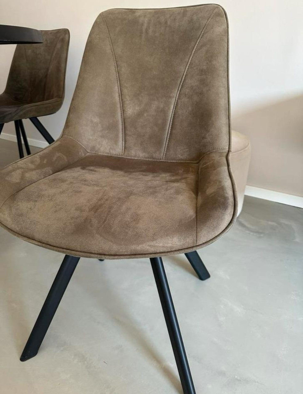 Eetkamerstoelen Bas - stof Cowboy - olijfgroen 4stuks
