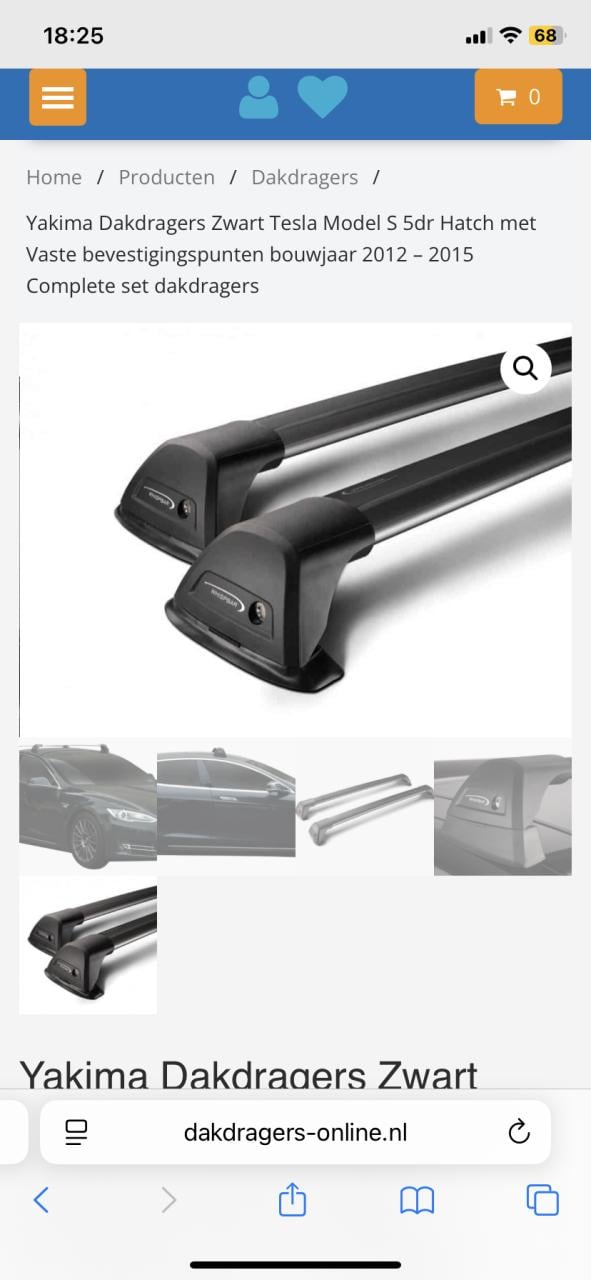 Tesla model S dakdragers en fietsen drager