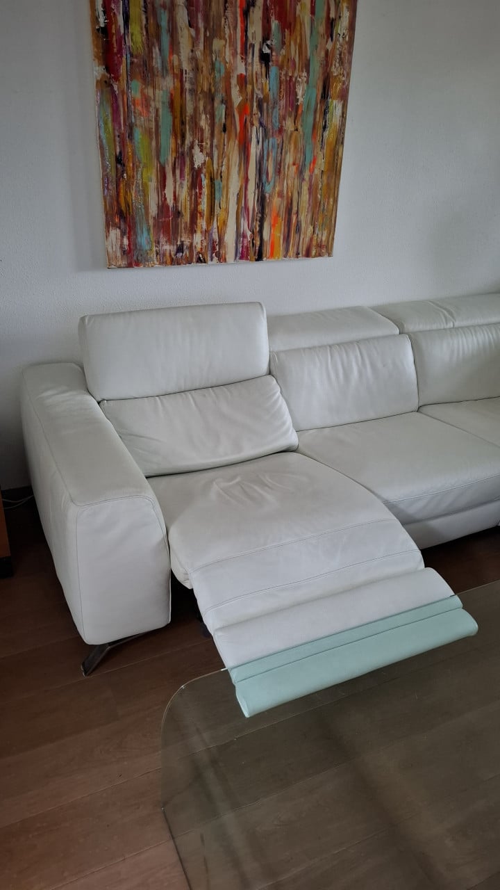 Hoekbank wit leer Natuzzi Editions