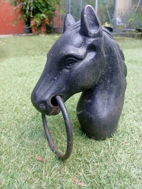 Gietijzeren paardenhoofd paalornament (8 stuks beschikbaar)