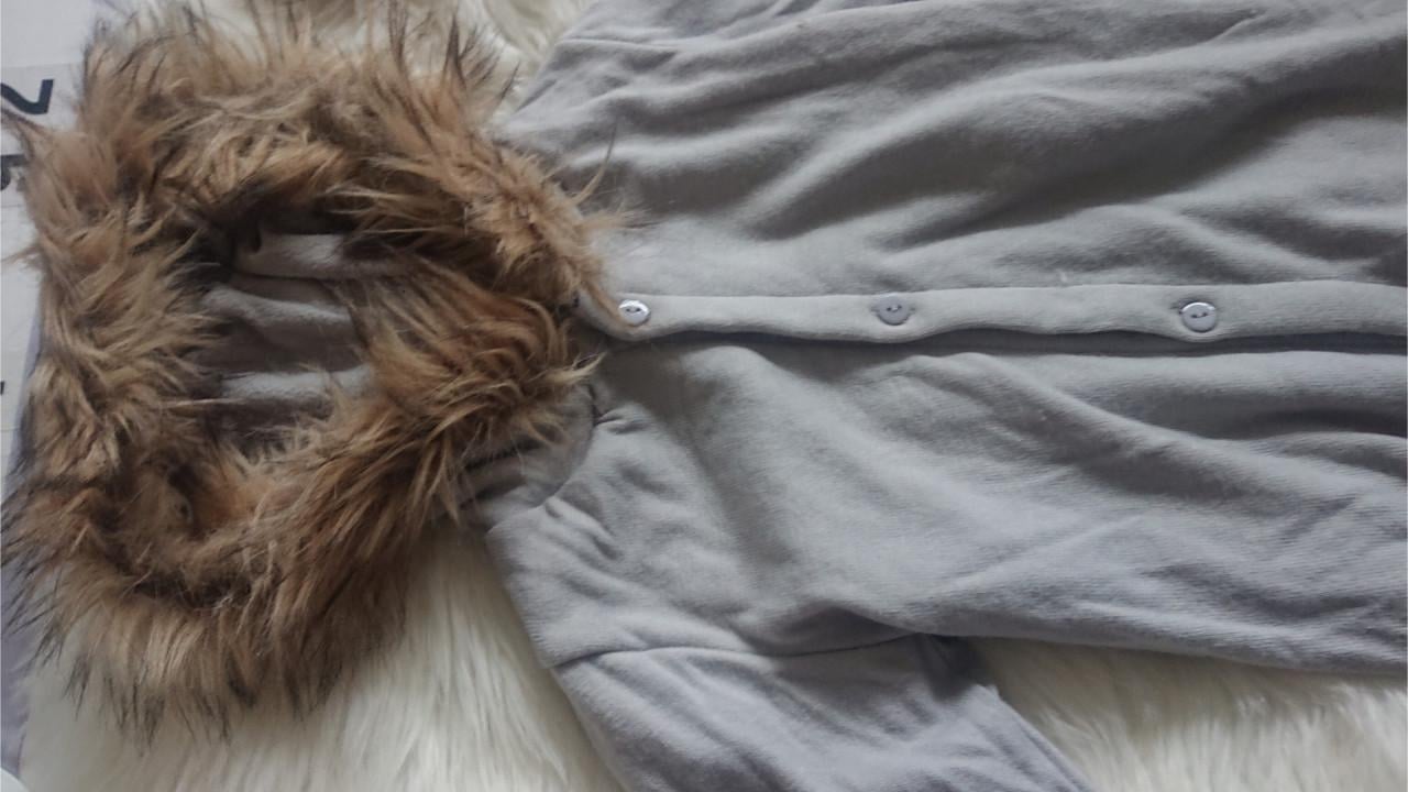 Onesie grijs bont (NIEUW) maat 92