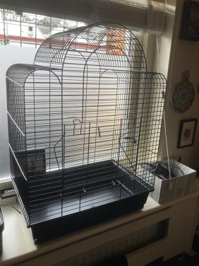 Parkietenkooi zwart 54x33x73