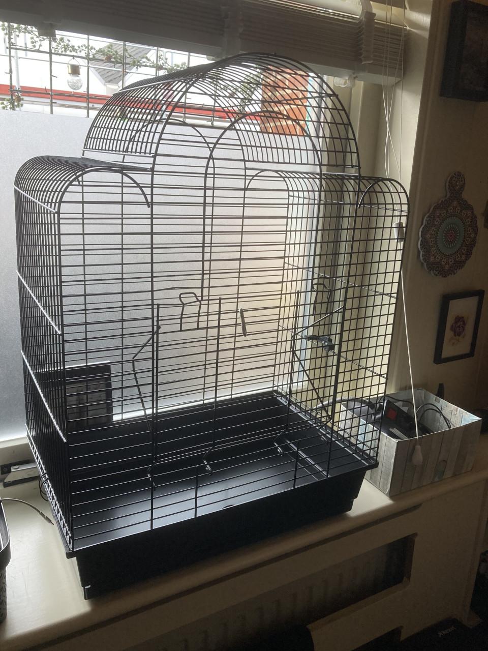 Parkietenkooi zwart 54x33x73