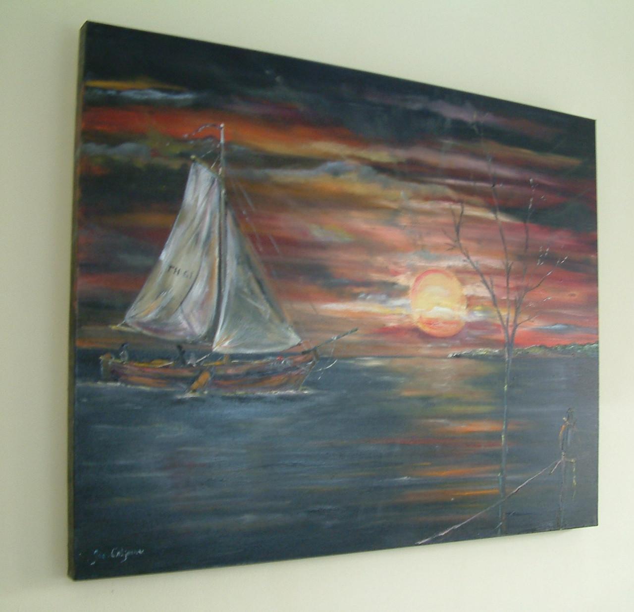 Hengst-botters   oude visserij zeil jac Caljouw Arnemuiden