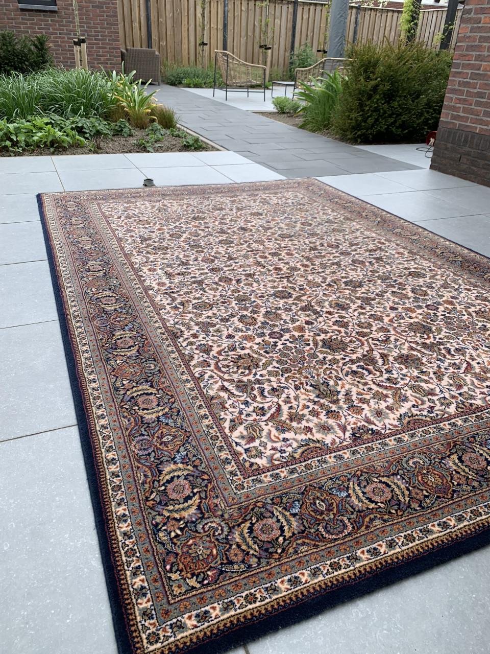 ✨Schitterend Sfeervol Donkerblauw Vintage Vloerkleed Zuiver Scheerwol ✨