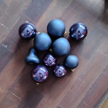 Kerstballen blauw glas