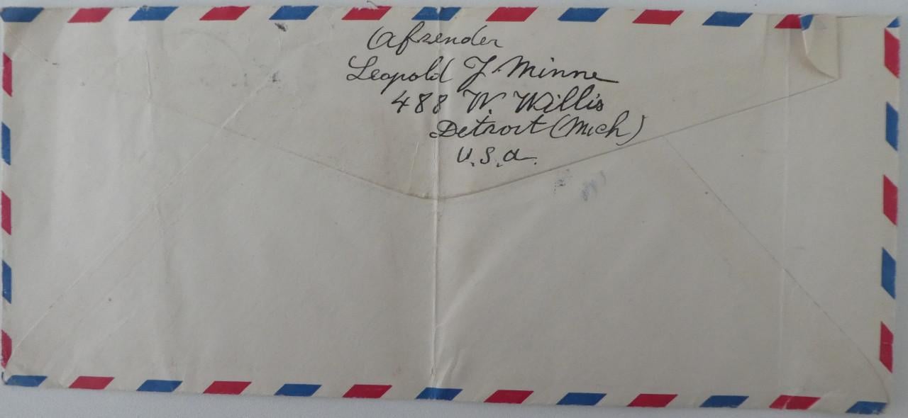 Envelop, 1940, Detroit – Sluis, EXPRES, AIR MAIL