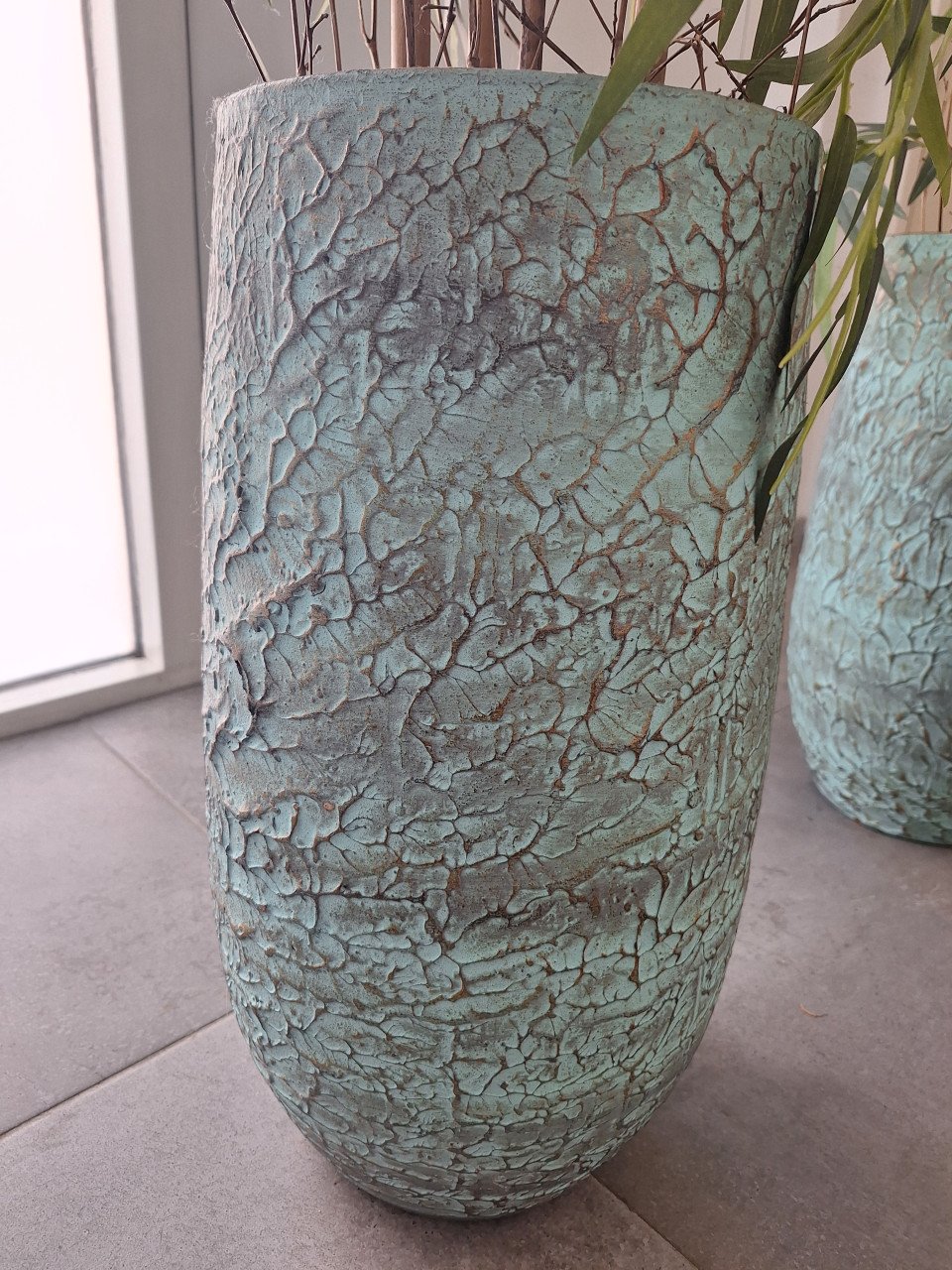 Bloempotten met bamboeplant