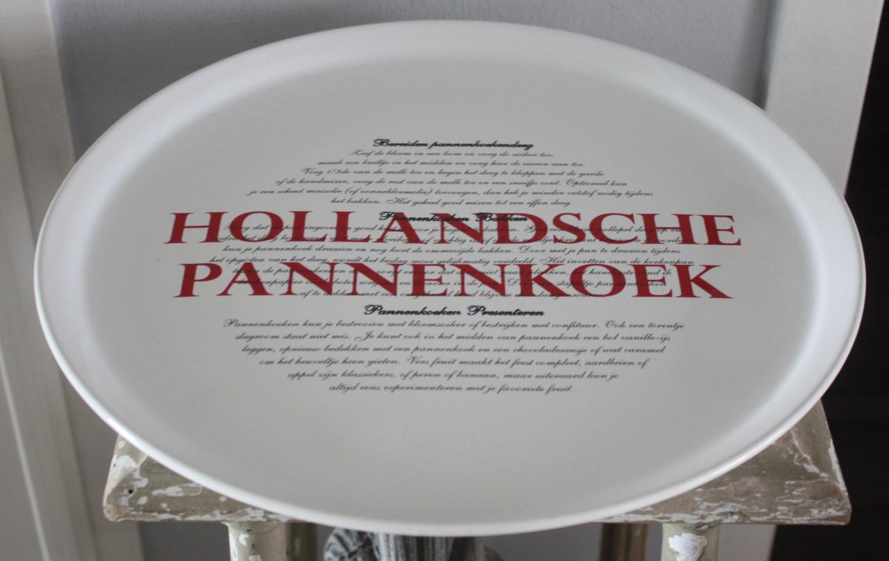 Pannenkoek bord met tekst
