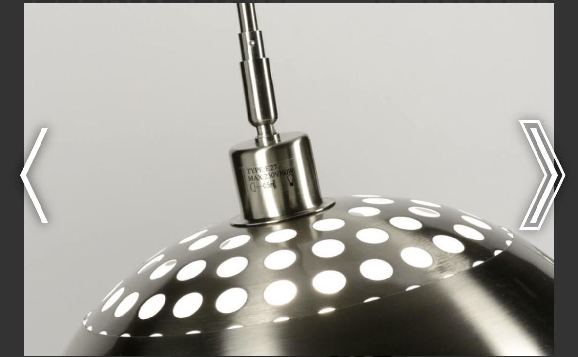 Rietveldlamp geschuurd staal plafond lamp met twee globes