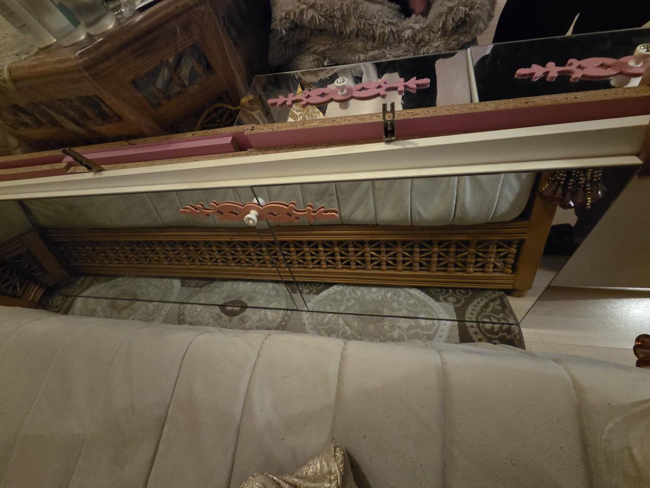 Kinder kledingkast meisje: roze/wit met 2 deuren + 2 lades + spiegel