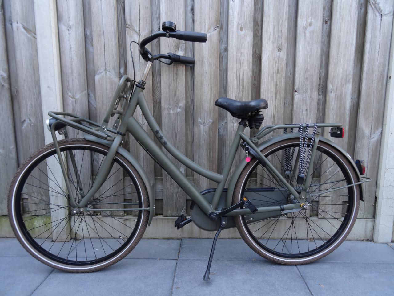 🚲 Stoere meisjesfiets 24 inch – legergroen – 3 versnellingen