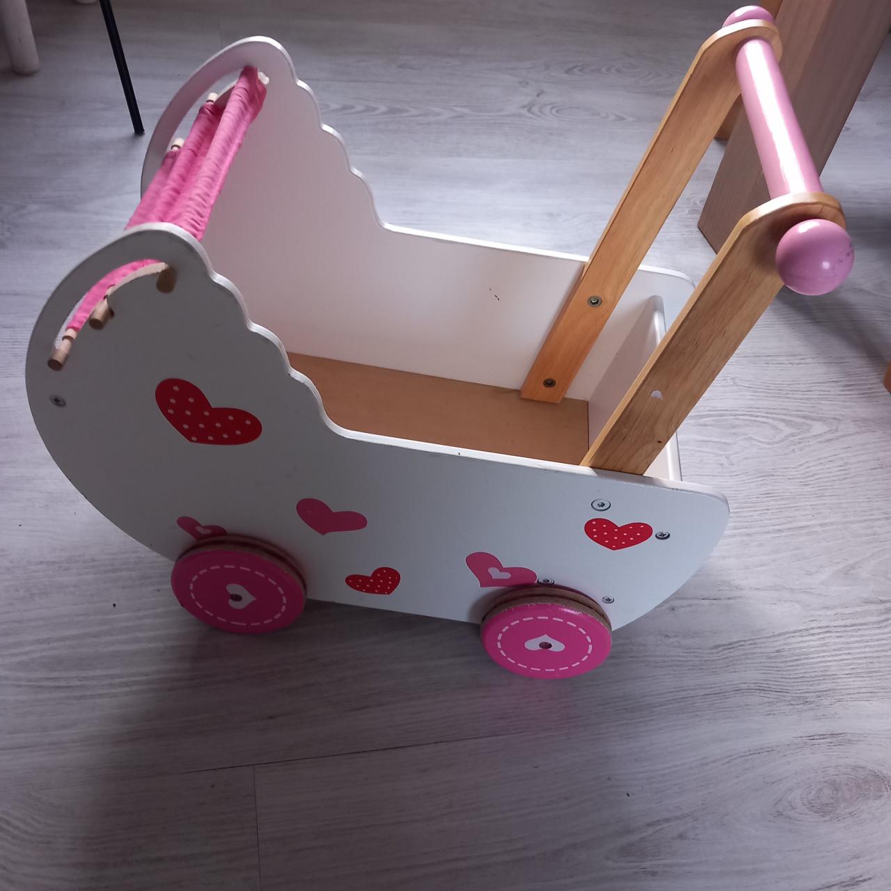 Houten poppenwagen merk wood be fun koopje
